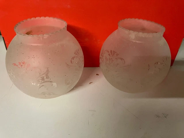 paire globes  lampes boules années 50 en verre