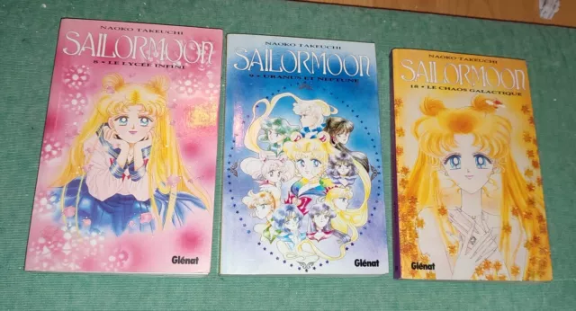 Livres  Mangas Sailor Moon tome 8,9 et 18 Naoko Takeuchi collection Glénat rare