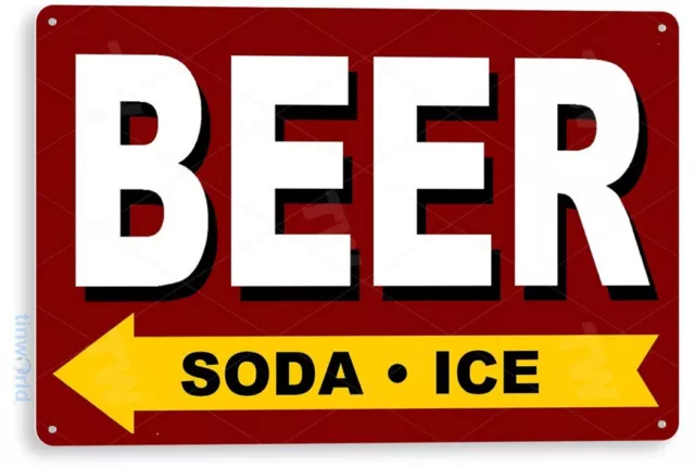 Beer Soda Ice Marina Store Metal Décor Tin Sign B955