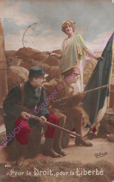 CPA Militaria Patriotic For The Right For La Freedom ca1916
