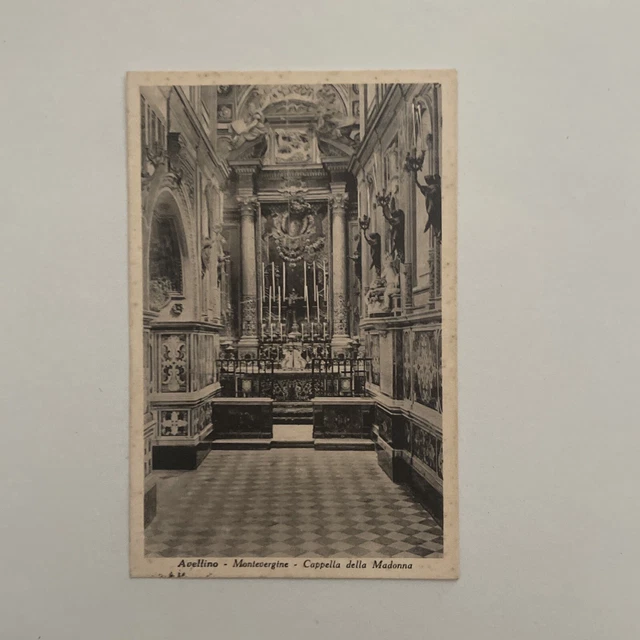 Cartolina AVELLINO - SANTUARIO MONTEVERGINE CAPPELLA MADONNA VIAGGIATA 1935