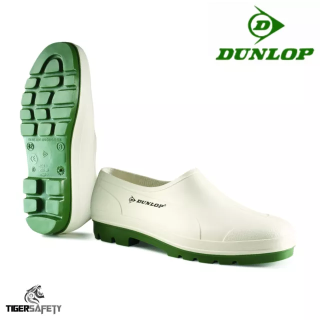 Dunlop B370411 White Unisex Comfy Waterproof Welly Shoes Rubber Clogs Wellies