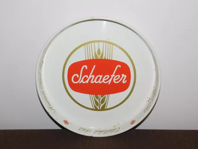 Vintage Bar 11 3/4" Across Schaefer America's Oldest Beer  Metal Serving Tray
