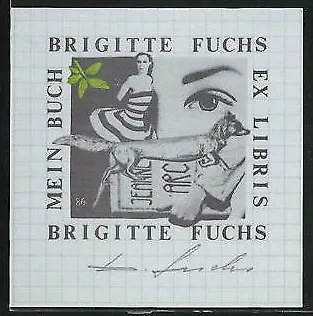 Exlibris rigitte Fuchs, Mädchen nebst Fuchs