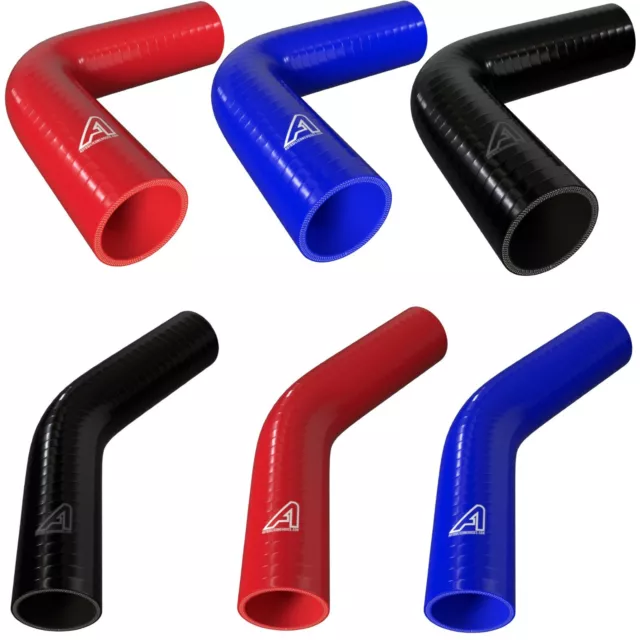 90 or 45 Degree Silicone Elbow Hose Pipe Bend Turbo Water Intercooler ASH