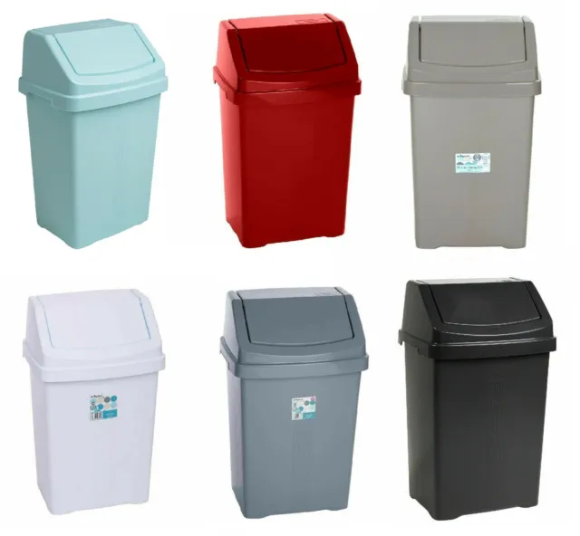 Plastic Bins Swing Rubbish Bin 8 15 25 50 Litre Dust Bin Office / Kitchen / Home