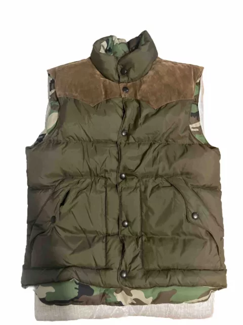 Denim & Supply Ralph Lauren Men’s Reversible Camo/Black Down Vest Medium