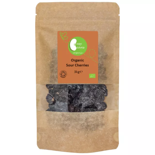 Organic Sun Dried Sour Cherries -Certified Organic- by Busy Beans Organic (3kg)