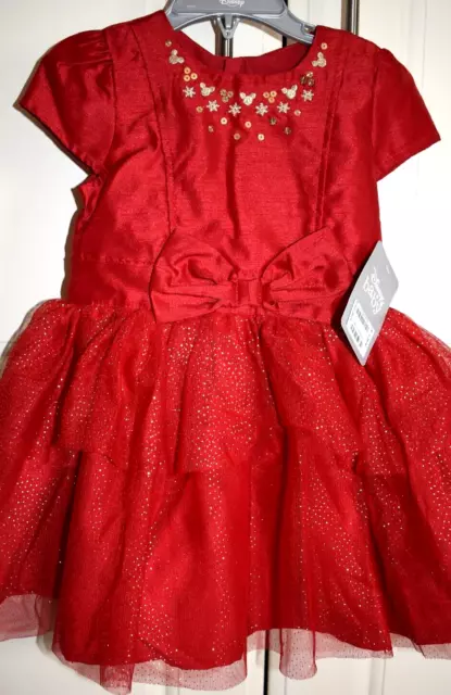 Disney Baby at Disney Store Red & Gold Minnie Mouse BABY DRESS 18-24 Months NEW