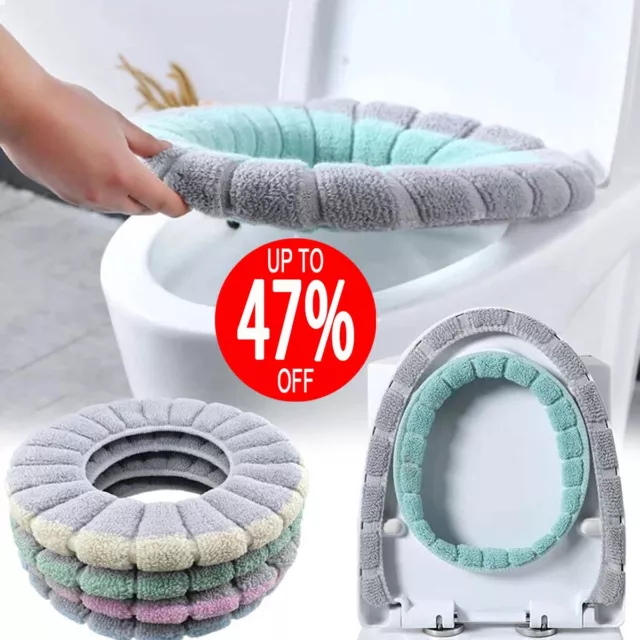 Bathroom Toilet Seat Lid Cover And Mat Closestool Warm Soft Padded Cushion Tool