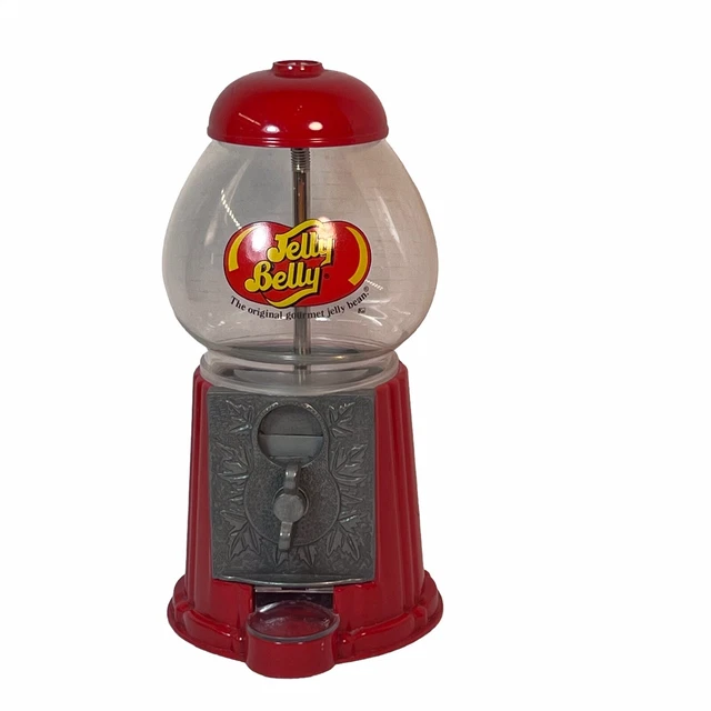 JELLY BELLY GUMBALL Machine Coin Operated Glass & Metal Candy Dispenser
