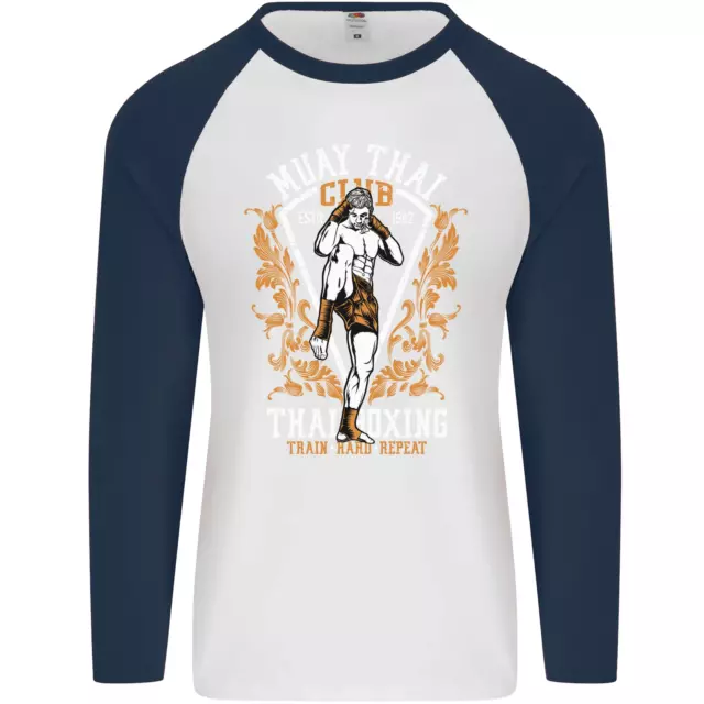 Maglietta da baseball Muay Thai Fighter Warrior MMA arti marziali da uomo L/S 2