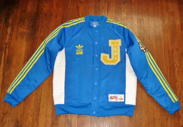 Limited Star Wars Edition Adidas Bomber Jacket Jedi 49 Blue Yellow Trim Street