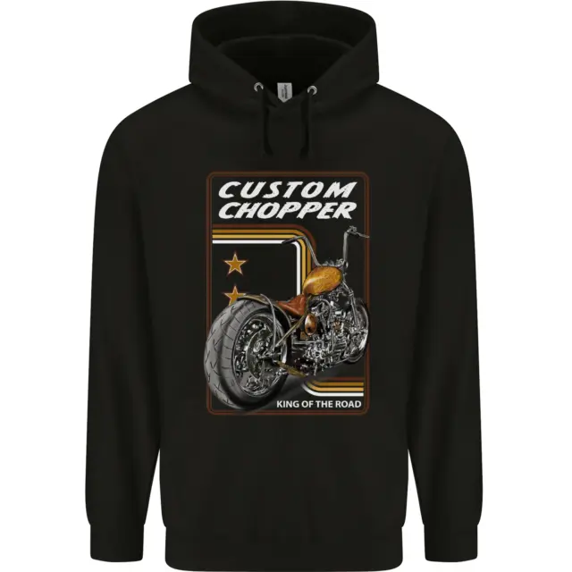 Biker Custom Chopper Motorbike Motorcycle Mens 80% Cotton Hoodie