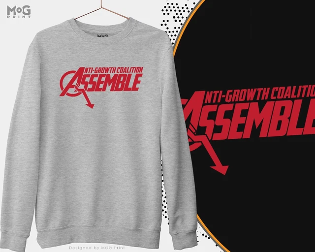 Anti Growth Coalition Assemble Sweatshirt Politics Parody Joke Liz Truss Jumper