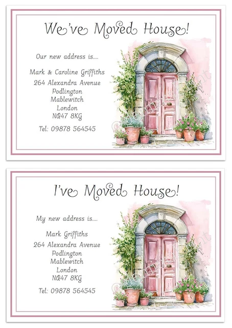 PERSONALISED CHANGE OF Address, House Moving New address New Home cards ...