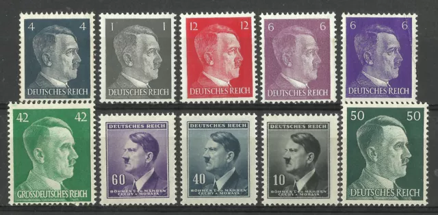 GERMANY ADOLF HITLER STAMP COLLECTION  PACKET of 10 DIFFERENT Stamps MNH