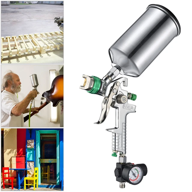HVLP Gravity Feed Spray Gun with 1.4/1.7/2.5mm Nozzles for Auto Paint Car Primer