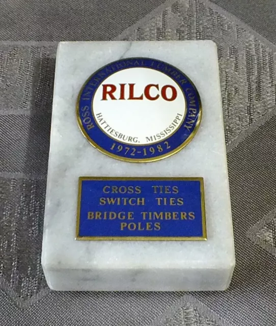Vintage 1972-1982 RILCO Quartz ROSS INTERNATIONAL LUMBER COMLANY Plaque