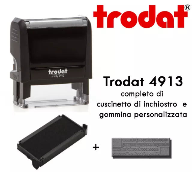 Timbro Personalizzato Trodat 4913, 58X22 mm autoinchiostrante completo