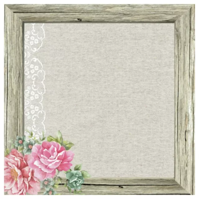 Kaisercraft Oh So Lovely 12x12 Gloss Flowers Frame Mademoiselle Lace Vinatge