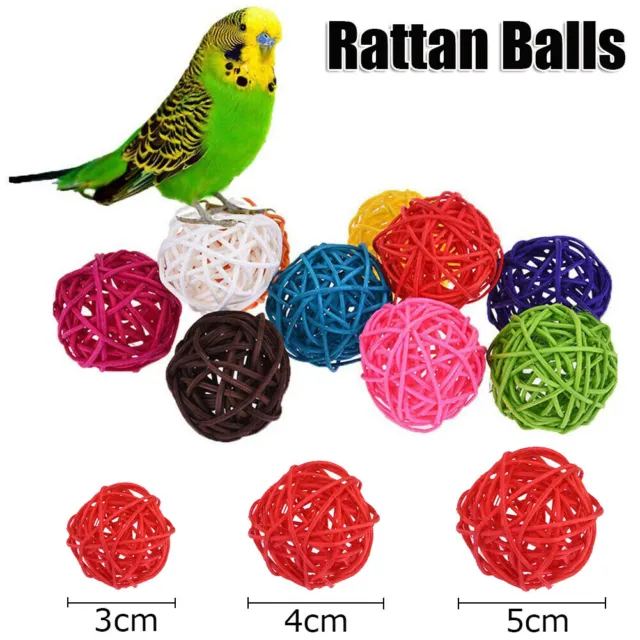 Natürliche Rattan Ball Vogel kauen DIY Spielzeug für Papagei Budgie Sittich