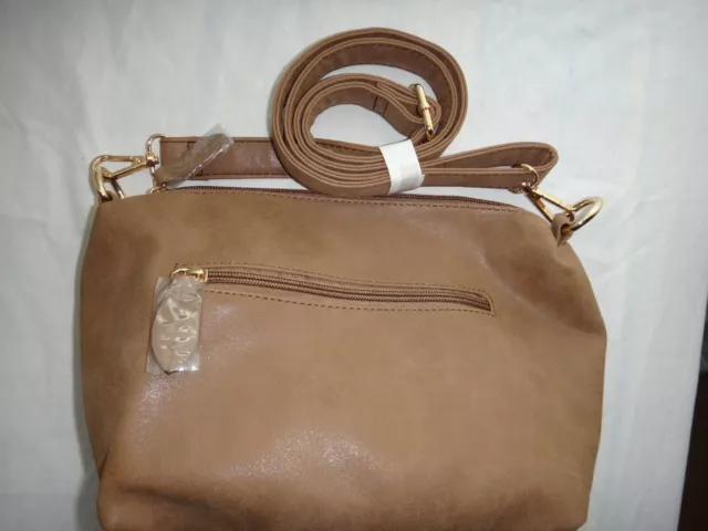 Brown faux Leather Shoulder Handbag Bag Tote Purse Satchel Clutch No Frills
