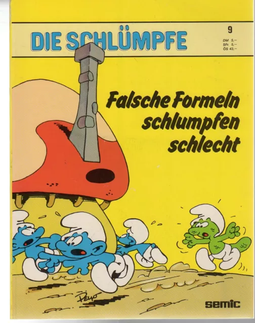 DIE SCHLÜMPFE Nr. 9 / FALSCHE FORMELN SCHLUMPFEN SCHLECHT / Semic Comics 1983