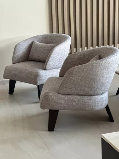 Minotti Reeves Armchairs (pair) by Rodolfo Dordoni RRP £9500