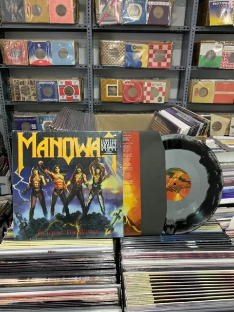 Manowar LP Fighting The World Multi Coloured Vinyl Sealed