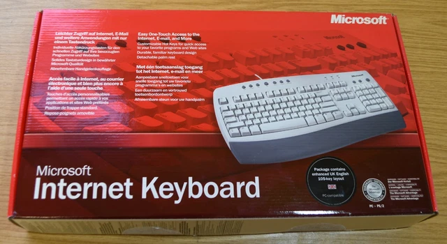 MICROSOFT INTERNET KEYBOARD Enhanced UK 105-Key Layout PS/2 Win 98/Me ...