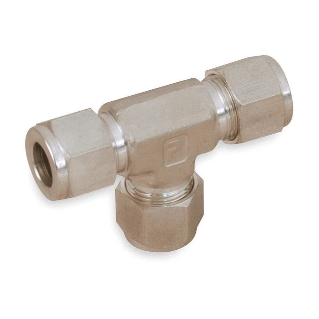 PARKER 6ET6-316 Union Tee,316 SS,A-LOKxA-LOKxA-LOK,3/8In