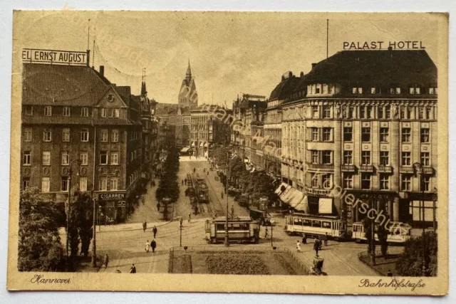 AK Hannover Bahnhofstraße 1930 Straßenbahn