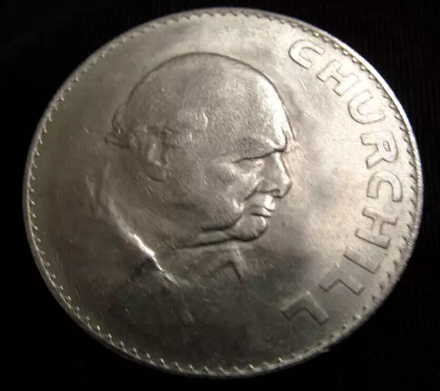 Churchill Coin World War II Medal Silver London UK I Great Britian Old Churchill Coin World War II Medal Silver London UK I Great Britian Old
