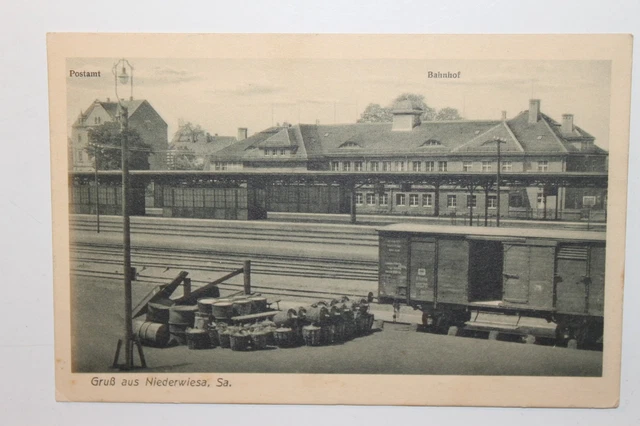 2004 Ak Niederwiesa Railway Station post Office To 1910