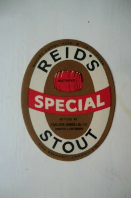 Smaller Mint Reids Special Stout Bottled Brighton Brewery Beer Bottle Label