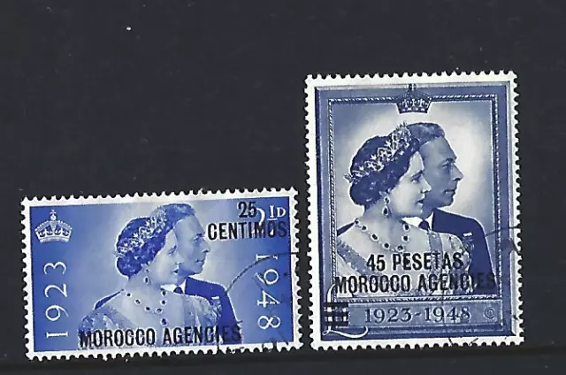 Morocco Agencies 1948 Silver Wedding Pair Very Fine Used