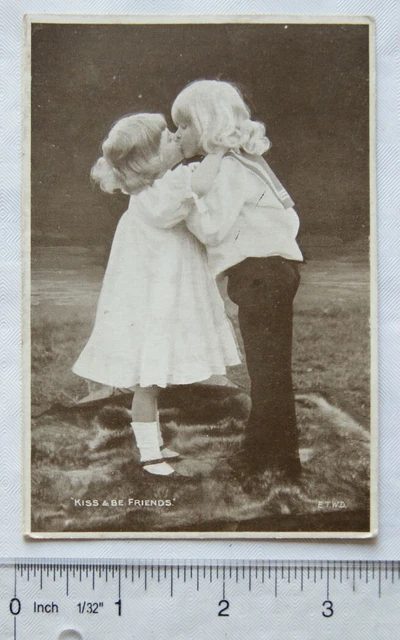 Vintage: Christmas card - Kiss and be friends
