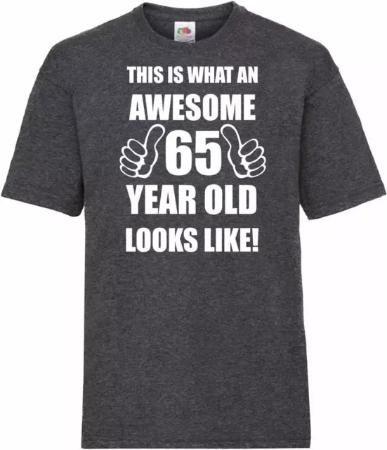 65th 65 Year Old Sixty Fifth Birthday Presents Mens Heather Awesome T-Shirt