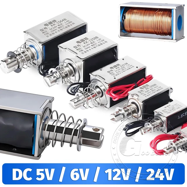 PUSH PULL THROUGH Micro Spring Solenoid Magnet Electromagnet DC 5V 6V ...