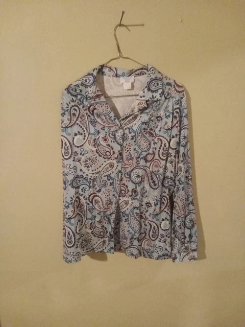 Womens Vintage Sears Button Up  long sleeve Blouse Size 38