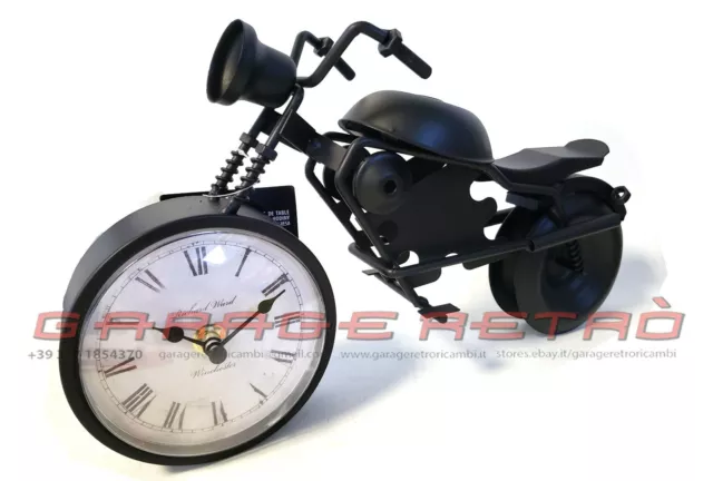 Motor Clock Reloj en Metal en Forma De Motocicleta