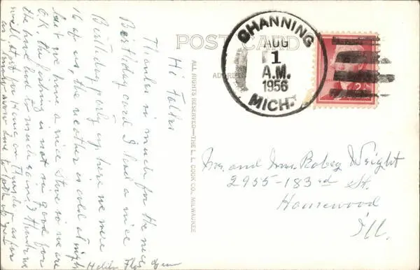 1956 RPPC Crystal Falls,MI Municipal Golf Course Iron County Michigan Postcard 2