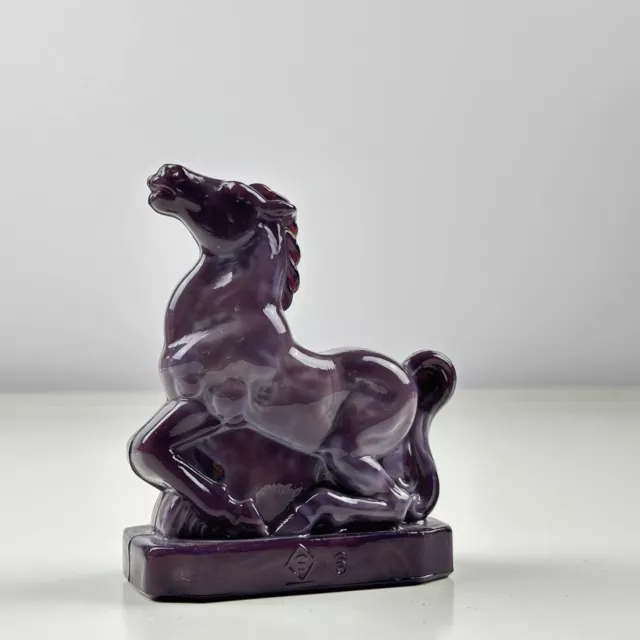 Boyd Glass Joey Horse Heliotrope figurine Paperweight