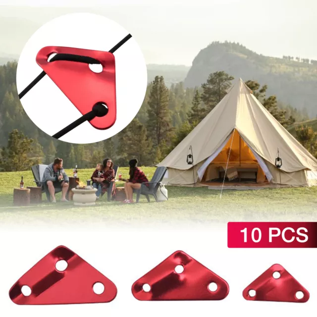 10Pcs Triangle Tent Rope Tightener Adjuster Aluminum Alloy Tent Wind Rope Buckle