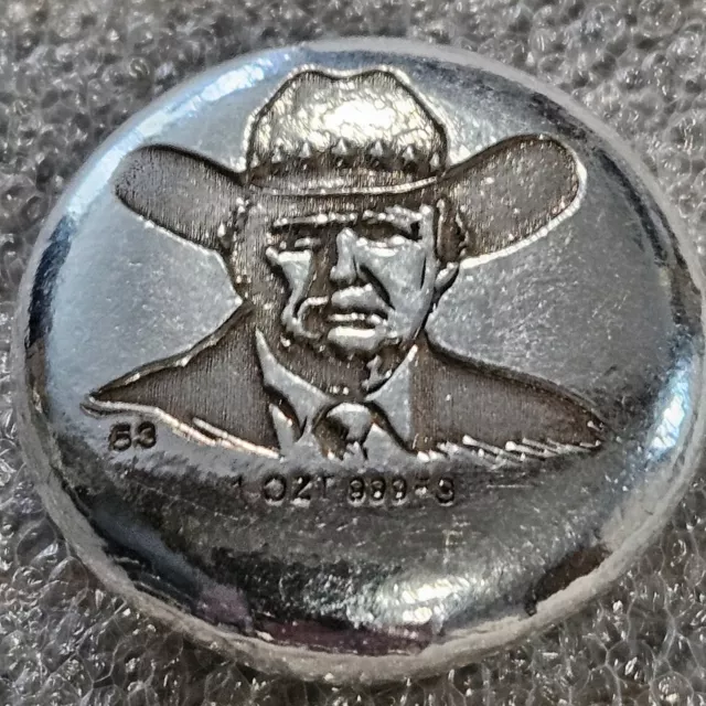 President Donald Trump 1 oz .999 silver Hand Poured Cowboy Art Round 2024 Texas