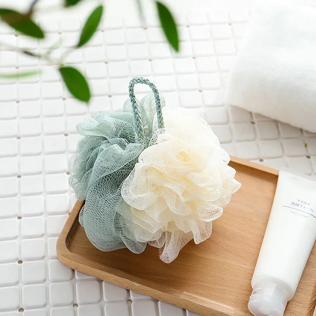 Tampone spazzola corpo bagno a sfera in rete doccia grande Loofah Puff lavaggio morbido