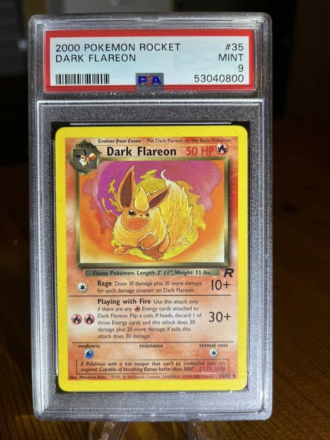 Pokemon Dark Flareon / Flamara, 35/82 PSA 9, Englisch, Jahr 2000