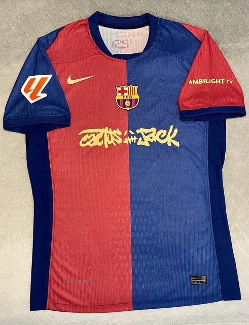 Maillot FC Barcelone Lamine Yamal Travis Scott édition Limitée - Taille L - Neuf