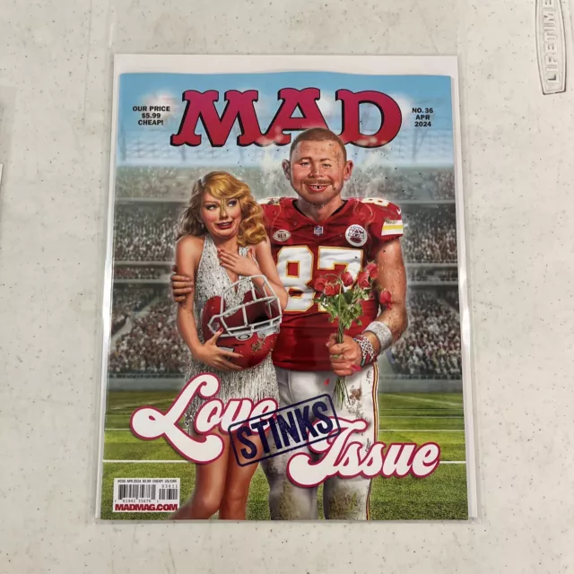 MAD MAGAZINE (2024) 36 Taylor Swift Travis Kelce Super Bowl Cover